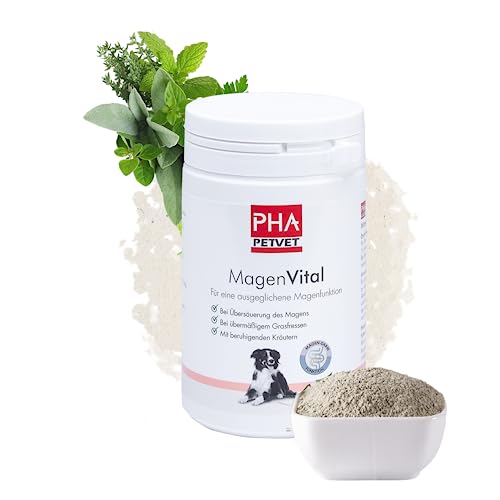 PHA MagenVital Pulver für Hunde - Unterstützt Magen-Darm-Funktion vom Hund, Natürliche Inhaltsstoffe, beruhigende Kräuter, Pulver 200g von PHA PETVET