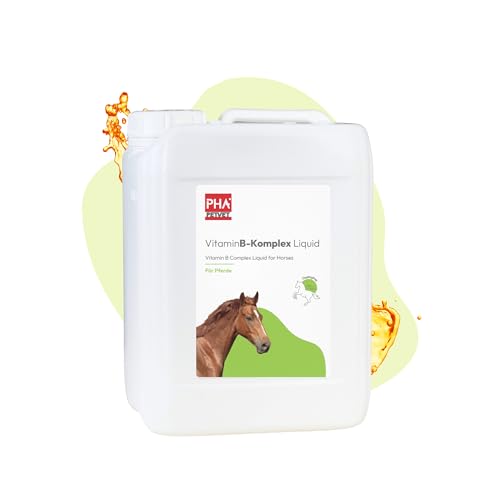 PHA Vitamin B-Komplex Pferd: unterstützt Nerven, Hufe, Fell und Stoffwechsel, Anti Stress Liquid für Pferde, zur Beruhigung, B Vitamine 5l von PHA PETVET