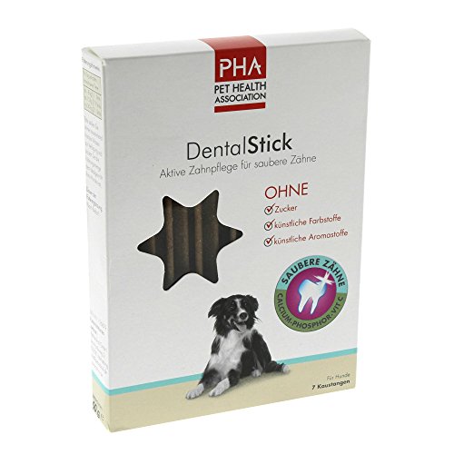 PHA Hund, Kaustangen für gesunde Zähne und Zahnfleisch, Ohne Zucker, DentalStick, 7 Stück von PHA
