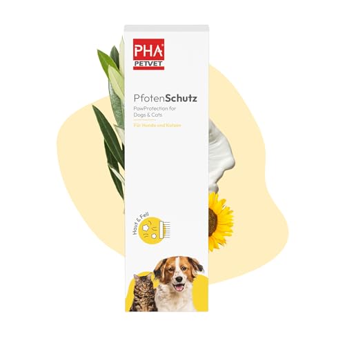 PHA PfotenSchutz für Hunde & Katzen - schützt Pfoten & Ballen vor Hitze, Schnee & Streusalz, pflegt mit Sheabutter & Panthenol, Pfotensalbe 125 ml von PHA