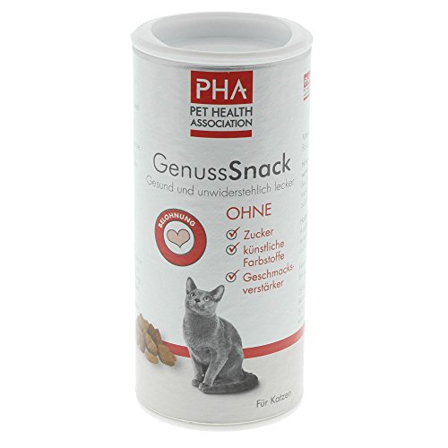 PHA Katze, Belohnungssnack für Katzen, Trockenfutter in Herz- und Zahnform, Ohne Zucker, 40 g Dose von PHA