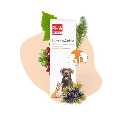 PHA NierenActiv Tropfen für Hunde & Katzen - Pflanzliche Unterstützung für Normale Nierenfunktion & zur Vorbeugung von Harnwegsinfekten, 30 ml von PHA