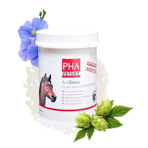 PHA Antistress für Pferde - bei Nervosität und Stress, natürliche Unterstützung mit Kräutern und Magnesium, Pulver 850 g von PHA PETVET