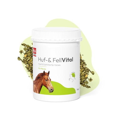 PHA Huf & Fell Vital Pulver für Pferde - Für Starke Hufe & glänzendes Fell, mit Biotin, Zink & DL-Methionin, Pferdefutter Ergänzung, 750 g von PHA PETVET