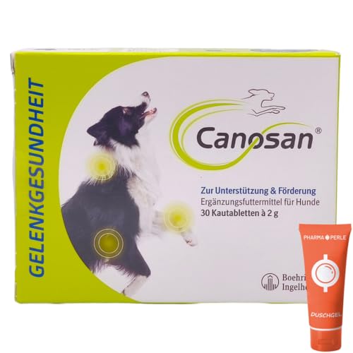 Canosan 1x 30 Kautabletten, Ergänzungsfuttermittel für Hunde I Gelenknahrung mit Gonex zur Unterstützung von Knorpeln, Sehnen und Bändern I Gelenkgesundheit I Spar-Set Plus Pharma Perle give-Away Canosan 1x 30 Kautabletten, Ergänzungsfuttermittel für Hunde I Gelenknahrung mit Gonex zur Unterstützung von Knorpeln, Sehnen und Bändern I Gelenkgesundheit I Spar-Set Plus Pharma Perle give-Away von PHARMA PERLE