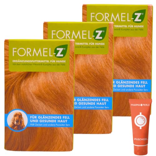 Formel-Z Ergänzungsfuttermittel für Hunde 3X 83 Tabletten I Gegen Zecken & andere Parasiten I für glänzendes Fell und gesunde Haut I Natürlicher Zeckenschutz I Spar-Set Plus Pharma Perle give-Away Formel-Z Ergänzungsfuttermittel für Hunde 3X 83 Tabletten I Gegen Zecken & andere Parasiten I für glänzendes Fell und gesunde Haut I Natürlicher Zeckenschutz I Spar-Set Plus Pharma Perle give-Away von PHARMA PERLE