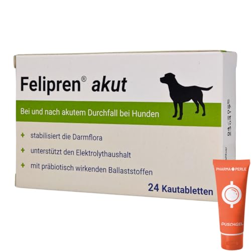 PHARMA PERLE Felipren akut, 1x 24 Kautabletten I Diätergänzungsfuttermittel für Hunde I bei und nach akutem Durchfall bei Hunden I Stabilisiert die Darmflora I Spar-Set Plus give-Away PHARMA PERLE Felipren akut, 1x 24 Kautabletten I Diätergänzungsfuttermittel für Hunde I bei und nach akutem Durchfall bei Hunden I Stabilisiert die Darmflora I Spar-Set Plus give-Away von PHARMA PERLE