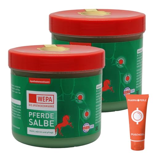 PHARMA PERLE WEPA Pferdesalbe 2X 500 ml I kühlend, wärmend und hautpflegend I zur Muskelentspannung I Muskelkater I Spar-Set Plus give-Away (Pferdesalbe 2X) von PHARMA PERLE
