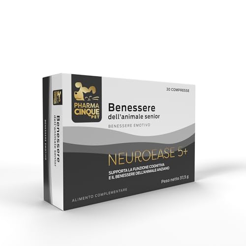 PharmaCinquePet – Neuroease5+ | Natürliche kognitive Unterstützung für ältere Hunde und Katzen | Gelenkmobilität | Immunabwehr | 60 Tabletten PharmaCinquePet – Neuroease5+ | Natürliche kognitive Unterstützung für ältere Hunde und Katzen | Gelenkmobilität | Immunabwehr | 60 Tabletten von PHARMACINQUEPET