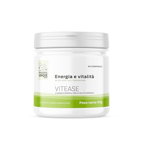 VITEASE Multivitamin-Nahrungsergänzungsmittel für Hunde und Katzen, Energie, Vitalität und allgemeines Wohlbefinden, unterstützt Vitamine und Mineralien, 60 Tabletten von PHARMACINQUEPET