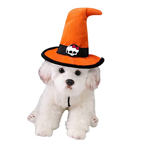 Halloween-Hut für Hunde, verstellbares Haustierkostüm, Fotografie-Requisite, verstellbares Totenkopf-Muster, Halloween-Requisiten für kleine bis mittelgroße Welpen und Katzen Phasz von PHASZ