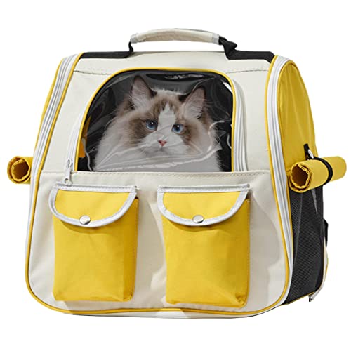Haustier-Rucksack, atmungsaktiv, freihändig verwendbar, robuster Haustier-Rucksack für kleine Hunde und Katzen, Reisen und Wandern, bequeme tragbare Tasche Phasz von PHASZ