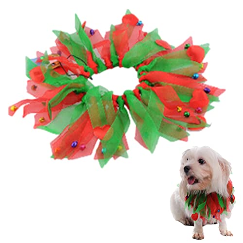 Hundehalsband, Haustierhalsband, Party-Ornamente, rotes und grünes Band, verstellbares Kranz-Design für mittelgroße und große Hunde Phasz von PHASZ
