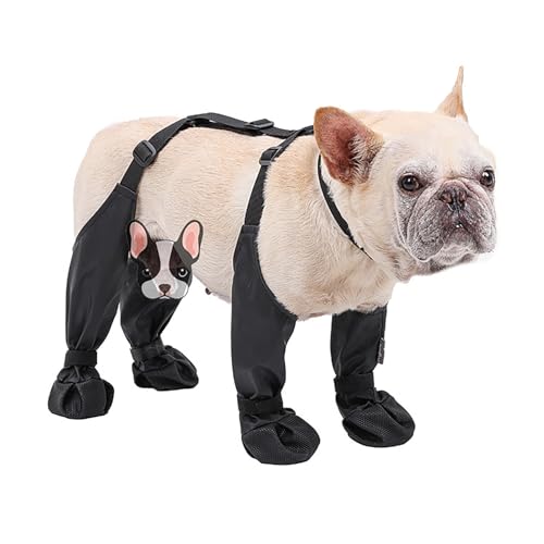 Hundestiefel-Leggings, Hundestiefel mit Hosenträgern, verstellbare Passform, Allwetter-Hundepfotenschutzschuhe für große und mittelgroße Hunde, Stiefelspanner von PHASZ