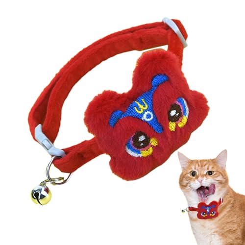 Kätzchen-Halsband mit Glöckchen, verstellbar, niedliches Löwen-Katzenhalsband, Katzen-Neujahrs-Outfit, Haustierzubehör, Haustier-Geschenke für Festivals, Partys für Mädchen, Jungen, Katzen, Kätzchen, von PHASZ