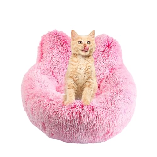 Katzenbetten für den Innenbereich, Katzenohren-Design, Katzenhöhlen für Innen, rutschfest, warmes Fleece, Haustierkissen, Sofa, warmes Katzennest, weiches Plüsch, rundes Haustierbett für Katzen oder von PHASZ