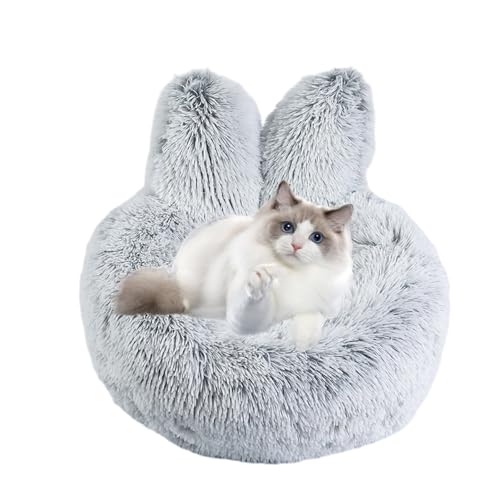 Katzenbetten für den Innenbereich, Katzenohren-Design, Katzenhöhlen für Innen, rutschfest, warmes Fleece, Haustierkissen, Sofa, warmes Katzennest, weiches Plüsch, rundes Haustierbett für Katzen oder von PHASZ