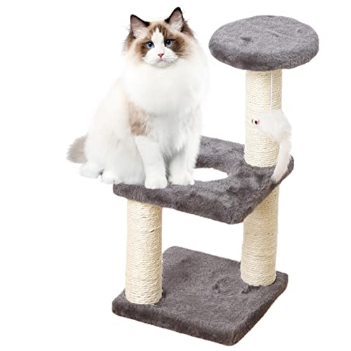 Moderner Kratzbaum,Moderner Katzenturm - Katzenkletterturm, Katze zum Liegen und Ausruhen, großes, modernes, mehrschichtiges Design, quadratische Platte, stabile Basis für kleine Katzen Phasz von PHASZ