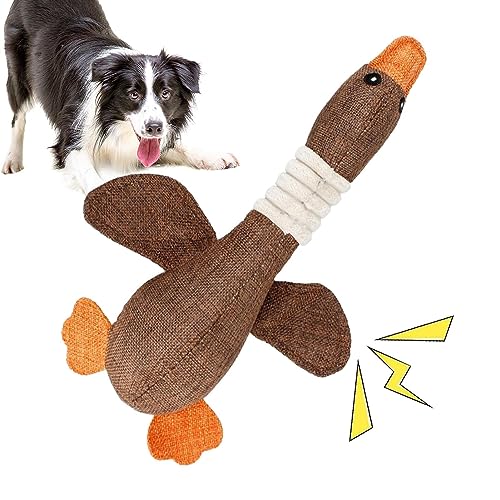 PHASZ Gänse-Hundespielzeug,Katzen-Hunde-Plüschtier-Plüschtierzubehör - Tragbares Plüsch-Kautrainingsspielzeug für Haustiere, quietschendes Hundespielzeug für kleine, mittelgroße Hunde, Welpen von PHASZ