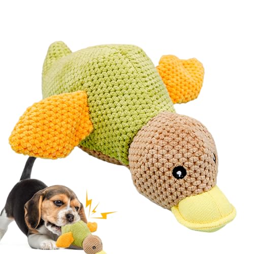PHASZ Hundespielzeug Ente mit Quietscher, Quietscheente Hundespielzeug,Plüsch-Enten-Kauspielzeug für Hunde - Hundespielzeug zur Bereicherung für kleine, mittlere und große Haustiere von PHASZ