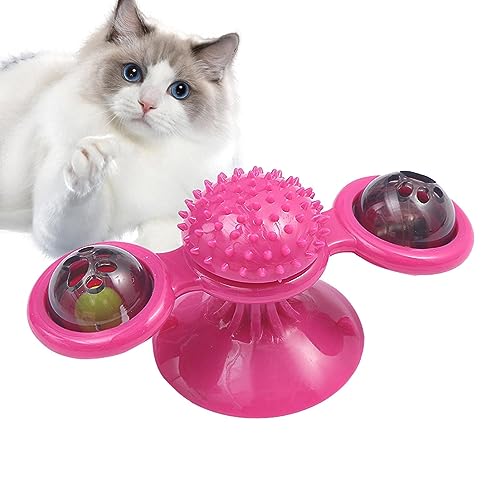 PHASZ Kätzchenspielzeug für Indoor-Katzen, drehbares Kratzspielzeug für Katzen mit Saugnapf, Wandhalterung, Katzen-Spinner, Übungsspielzeug für kleine, mittelgroße und große Katzen von PHASZ