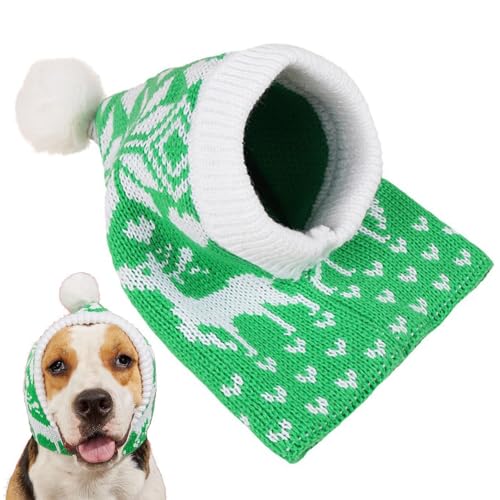 Weihnachtsmütze für Hunde, Wintermütze für kleine Hunde, elastische Weihnachtsmütze für Hunde, Wintermütze mit Kugel, Schneeflocke Phasz von PHASZ