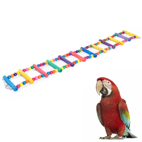 PHCOZY 1 Pcs Vogelspielzeug für Papageien Leiter Schaukel Regenbogenbrücke für Papageien Grausittiche Nymphensittiche Cokatoos Sittiche Nymphensittiche(74cm) von PHCOZY