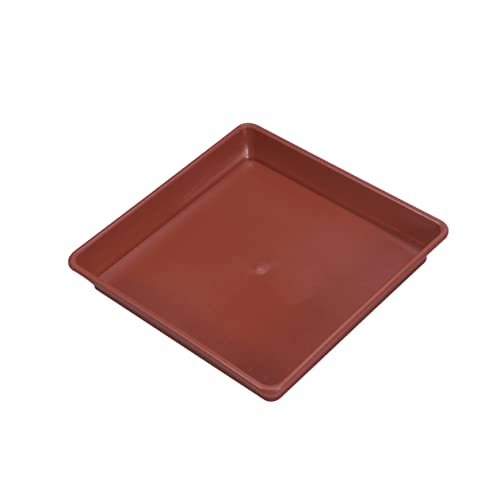 PHENOFICE 10 Stück Quadratische Kunststoffuntersetzer für Blumentöpfe Bruchfest Rot für Garten und Innenräume Schützt Oberflächen und Pflanzen mit Ablauflöchern von PHENOFICE