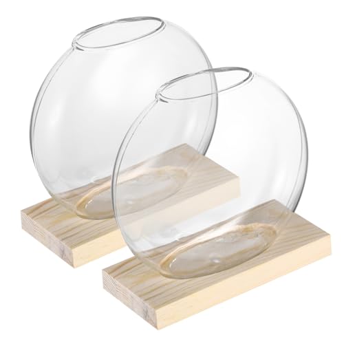 PHENOFICE 2 Sätze Holzvase büro deko Office deko Vielseitige Glasvase Tischvase mit Pflanzen deko für Wohnzimmer Aquarium Perlit Tischausbreitungsstation Blumenvase aus Glas Eukalyptusholz PHENOFICE 2 Sätze Holzvase büro deko Office deko Vielseitige Glasvase Tischvase mit Pflanzen deko für Wohnzimmer Aquarium Perlit Tischausbreitungsstation Blumenvase aus Glas Eukalyptusholz von PHENOFICE