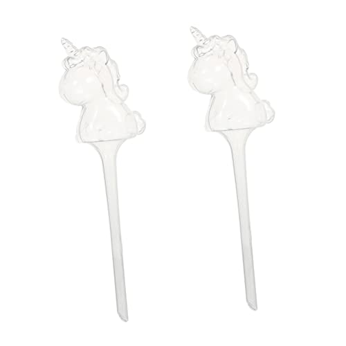 PHENOFICE 2 Stück Einhorn Automatisches Bewässerungsgerät für Pflanzen Transparente Gießhilfe für und Außenpflanzen Gießwerkzeug für Blumenliebhaber von PHENOFICE