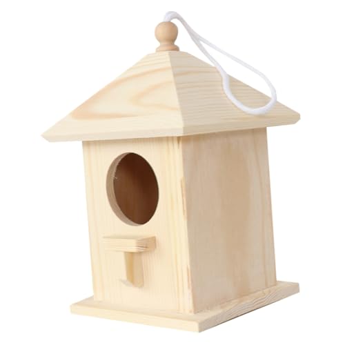 PHENOFICE Vogelhaus Schön Hängendes Vogelhäuschen Aus Holz Futterhaus Für Den Garten Kolibri Nest Bausatz Für Vogelhaus Ideal Für Den Hinterhof Und Zur Vogelfütterung Draußen Wetterfest Und von PHENOFICE