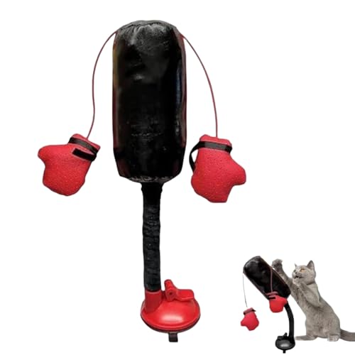 Katzen-Boxspielzeug, interaktiver Katzen-Boxsack, Saugnapfhalterung mit federbelastetem Schwingmechanismus, perfekt für Boxsack-Spielhaus Katzen-Boxspielzeug, interaktiver Katzen-Boxsack, Saugnapfhalterung mit federbelastetem Schwingmechanismus, perfekt für Boxsack-Spielhaus von PHFDQKG