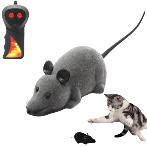 PHFDQKG Katzenspielzeug mit Fernbedienung und Maus, interaktives elektrisches Haustierspielzeug, geeignet für Bewegung drinnen und draußen und tägliches Training von PHFDQKG