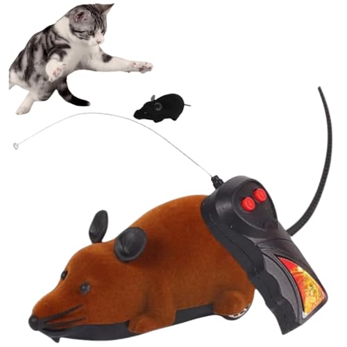 PHFDQKG Katzenspielzeug mit Fernbedienung und Maus, interaktives elektrisches Haustierspielzeug, geeignet für Bewegung drinnen und draußen und tägliches Training von PHFDQKG