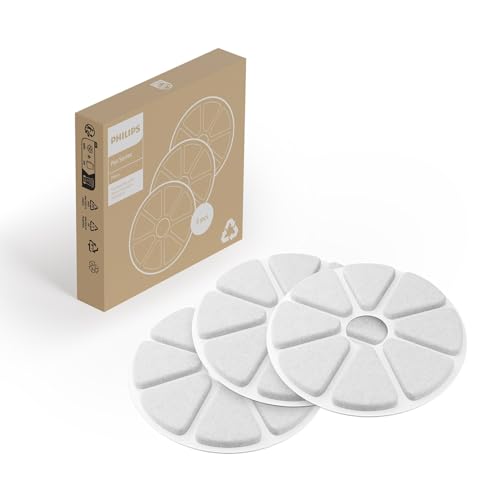 Philips Pet Series Katzenbrunnen-Filter - Mehrschichtiger Filter, für sauberes und frisches Trinkwasser, Packung mit 3 Ersatzfiltern, weiß (PAW0010/01) von Philips Domestic Appliances