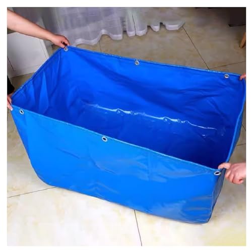 PHLEPS Aquarium-Pool, PVC-Leinen-Teiche Mit Ablassventil, Temporärer Auffangtank for Salzwasserfische, 0,5-mm-Planen-Wasserspeicherpool for Schwimmende Koi-Fischschildkröten (Color : Blue, Size : 1. von PHLEPS