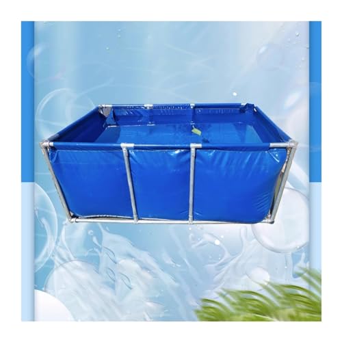 PHLEPS Aquarium-Pool, PVC-Leinen-Teiche Mit Ablassventil, Temporärer Auffangtank for Salzwasserfische, 0,5-mm-Planen-Wasserspeicherpool for Schwimmende Koi-Fischschildkröten (Color : Blue, Size : 0. von PHLEPS