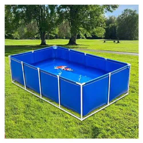 PHLEPS Aquarium-Pool, PVC-Leinen-Teiche Mit Ablassventil, Temporärer Auffangtank for Salzwasserfische, 0,6-mm-Planen-Wasserspeicherpool for Schwimmende Koi-Fischschildkröten (Color : Blue, Size : 2X von PHLEPS