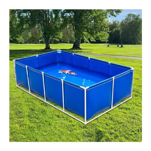 PHLEPS Aquarium-Pool, PVC-Leinen-Teiche Mit Ablassventil, Temporärer Auffangtank for Salzwasserfische, 0,6-mm-Planen-Wasserspeicherpool for Schwimmende Koi-Fischschildkröten (Color : Blue, Size : 2X von PHLEPS