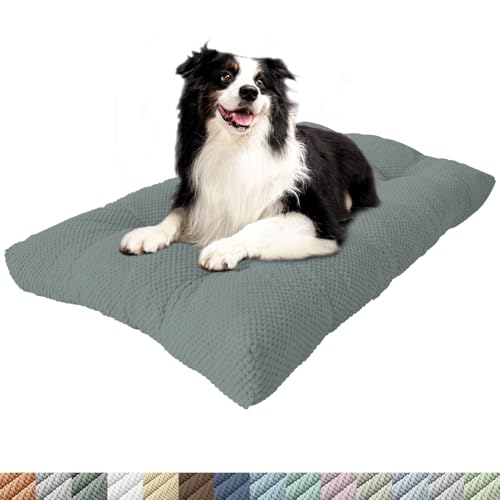 PHUSTJKL Hundebett Mittelgroße Kleine Hunde, 110x80x15cm Waschbar Hundekissen mit Rutschfester Unterseite, Flauschiges Atmungsaktiv Superweich Katzenbett Haustierbett Hundematratze-Graugrün PHUSTJKL Hundebett Mittelgroße Kleine Hunde, 110x80x15cm Waschbar Hundekissen mit Rutschfester Unterseite, Flauschiges Atmungsaktiv Superweich Katzenbett Haustierbett Hundematratze-Graugrün von PHUSTJKL