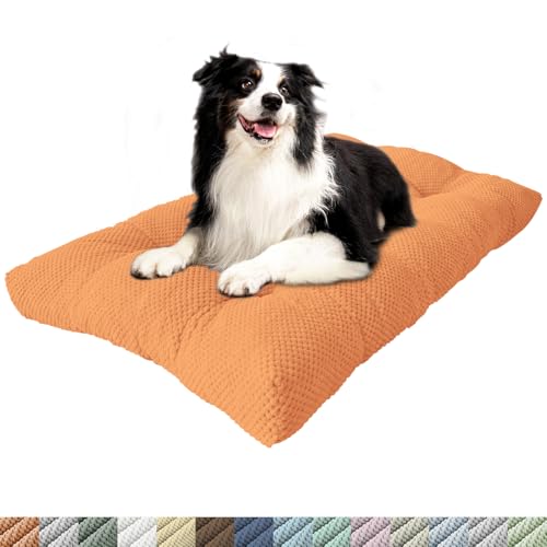 PHUSTJKL Hundebett Mittelgroße Kleine Hunde, 110x80x8cm Waschbar Hundekissen mit Rutschfester Unterseite, Flauschiges Atmungsaktiv Superweich Katzenbett Haustierbett Hundematratze-Orange PHUSTJKL Hundebett Mittelgroße Kleine Hunde, 110x80x8cm Waschbar Hundekissen mit Rutschfester Unterseite, Flauschiges Atmungsaktiv Superweich Katzenbett Haustierbett Hundematratze-Orange von PHUSTJKL