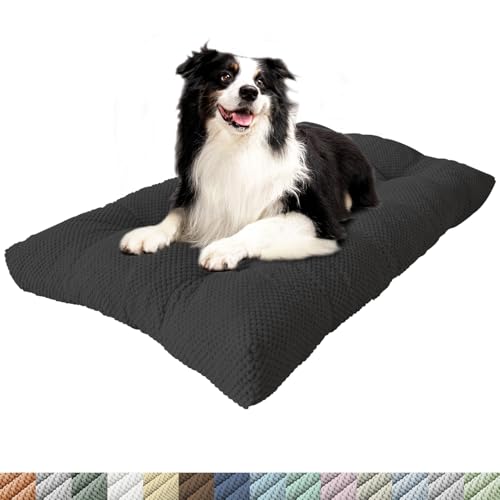 PHUSTJKL Hundebett Mittelgroße Kleine Hunde, 40x30x8cm Waschbar Hundekissen mit Rutschfester Unterseite, Flauschiges Atmungsaktiv Superweich Katzenbett Haustierbett Hundematratze-Schwarz PHUSTJKL Hundebett Mittelgroße Kleine Hunde, 40x30x8cm Waschbar Hundekissen mit Rutschfester Unterseite, Flauschiges Atmungsaktiv Superweich Katzenbett Haustierbett Hundematratze-Schwarz von PHUSTJKL