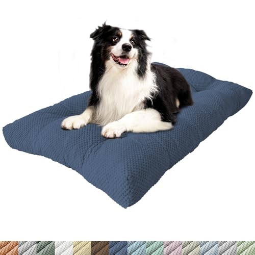 PHUSTJKL Hundebett Mittelgroße Kleine Hunde, 55x30x15cm Waschbar Hundekissen mit Rutschfester Unterseite, Flauschiges Atmungsaktiv Superweich Katzenbett Haustierbett Hundematratze-Dunkelblau PHUSTJKL Hundebett Mittelgroße Kleine Hunde, 55x30x15cm Waschbar Hundekissen mit Rutschfester Unterseite, Flauschiges Atmungsaktiv Superweich Katzenbett Haustierbett Hundematratze-Dunkelblau von PHUSTJKL