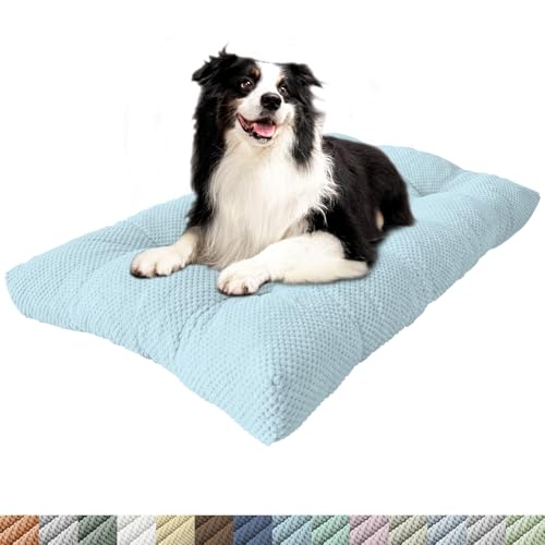 PHUSTJKL Hundebett Mittelgroße Kleine Hunde, 80x55x8cm Waschbar Hundekissen mit Rutschfester Unterseite, Flauschiges Atmungsaktiv Superweich Katzenbett Haustierbett Hundematratze-Hellblau PHUSTJKL Hundebett Mittelgroße Kleine Hunde, 80x55x8cm Waschbar Hundekissen mit Rutschfester Unterseite, Flauschiges Atmungsaktiv Superweich Katzenbett Haustierbett Hundematratze-Hellblau von PHUSTJKL