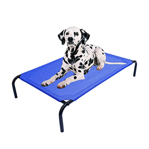 PHYEX Heavy Duty Steel-Framed Portable Elevated Pet Bed, Elevated Cooling Pet Cot, 43.5" L x 25.5" W x 7.8" H(M, Blue) von PHYEX