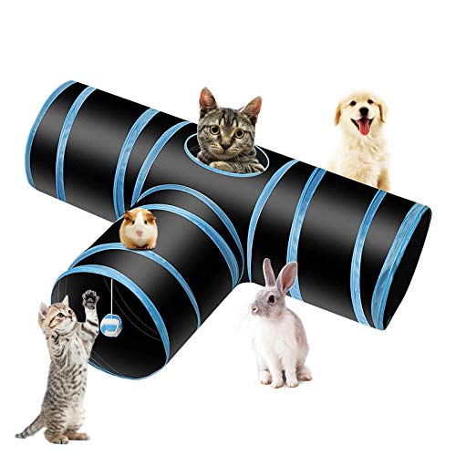 PHYLES Katzenspielzeug Katzentunnel, Ball Cat Tunnel Haustier Tunnel Spieltunnel 3-Wege Pet Play Tunnel Tube Katzen, Welpen, Hasen und Kleintiere von PHYLES
