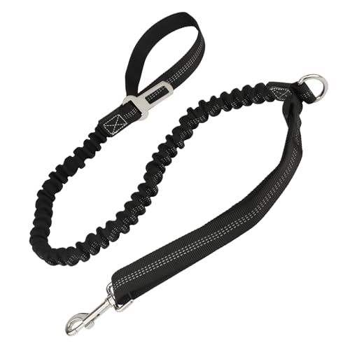PIANG GOUER Hundeleine Heavy Duty für kleine, mittlere, große Hunde, 3,7-5,7ft stoßabsorbierende Bungee-Leinen mit Auto-Sicherheitsgurt, Starke, elastische, Schwarz PIANG GOUER Hundeleine Heavy Duty für kleine, mittlere, große Hunde, 3,7-5,7ft stoßabsorbierende Bungee-Leinen mit Auto-Sicherheitsgurt, Starke, elastische, Schwarz von PIANG GOUER