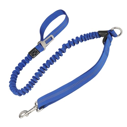 PIANG GOUER Hundeleine Heavy Duty für kleine, mittlere, große Hunde, 3,7-5,7ft stoßabsorbierende Bungee-Leinen mit Auto-Sicherheitsgurt, Starke, elastische, reflektierende Hundeleinen ohne Zug, Blau PIANG GOUER Hundeleine Heavy Duty für kleine, mittlere, große Hunde, 3,7-5,7ft stoßabsorbierende Bungee-Leinen mit Auto-Sicherheitsgurt, Starke, elastische, reflektierende Hundeleinen ohne Zug, Blau von PIANG GOUER