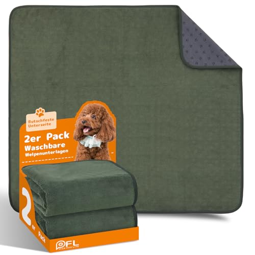 2 waschbare Welpenunterlagen, 80×92 cm schnell absorbierende Hundunterlagen, Haustier-Training Pad für Welpen, ältere oder inkontinente Hunde von PICK FOR LIFE