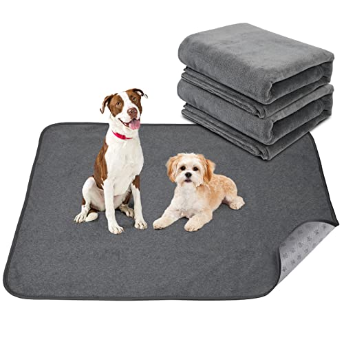 2er Waschbare Welpenunterlagen, 90*60cm Schnell absorbierendes Haustier-Training Pad für Welpen, ältere oder inkontinente Hunde Grau von PICK FOR LIFE